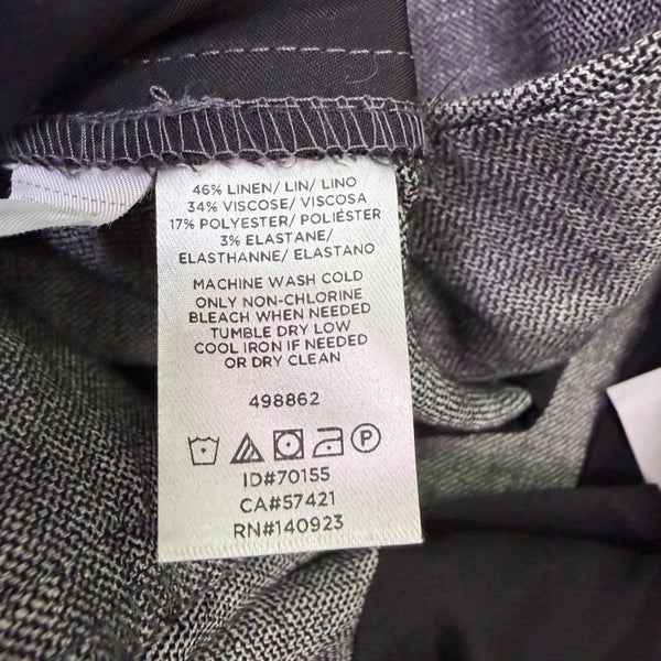Loft Womens Gray Linen Blend Tapered Pants Tie Waist High Rise Size 16