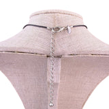 Chicos Womens Silver Tone Metal Heart Statement Necklace Adjustable Cord