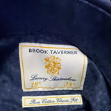Brook Taverner Mens Navy Cotton Classic Fit Dress Shirt 18