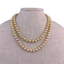 Marvella Womens Gold Tone Faux Pearl Long Necklace Elegant Beaded Strand
