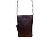 Epona Women’s Bronze Metallic Snakeskin Clasp Closure Chain Strap Crossbody Bag
