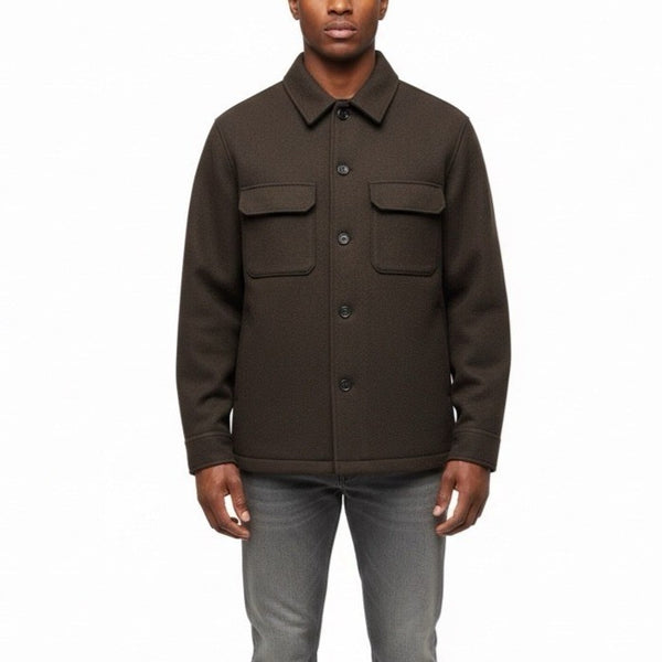 Uniqlo Mens Brown Button-Up Shirt Jacket Size M