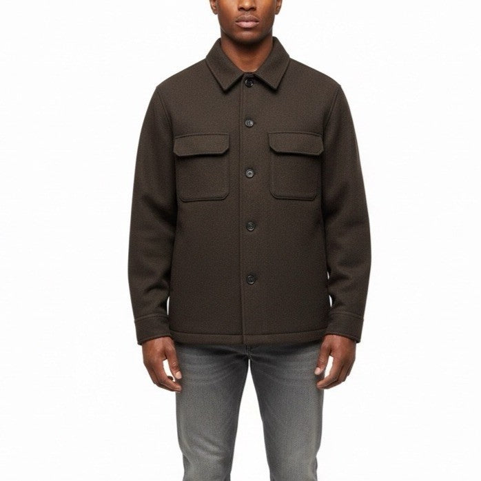 Uniqlo Mens Brown Button-Up Shirt Jacket Size M