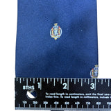 Johnsons Inc Mens Navy Polyester Embroidered Neck Tie Crest Pattern