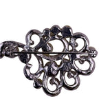 Marvella Women’s Silver Tone Faux Pearl & Rhinestone Brooch & Earrings Set