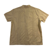 The Havanera Co Mens Beige Guayabera Shirt With Embroidery Size XL
