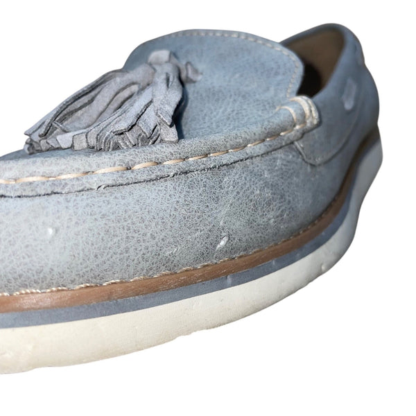 Brogues Women’s Light Blue Faux Leather Casual Slip-On Tassel Loafers Size 9.5M