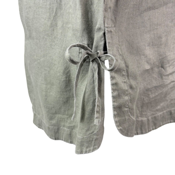J.Jill Womens Green Linen Button-Down Long Sleeve Top Casual Lightweight Size XL