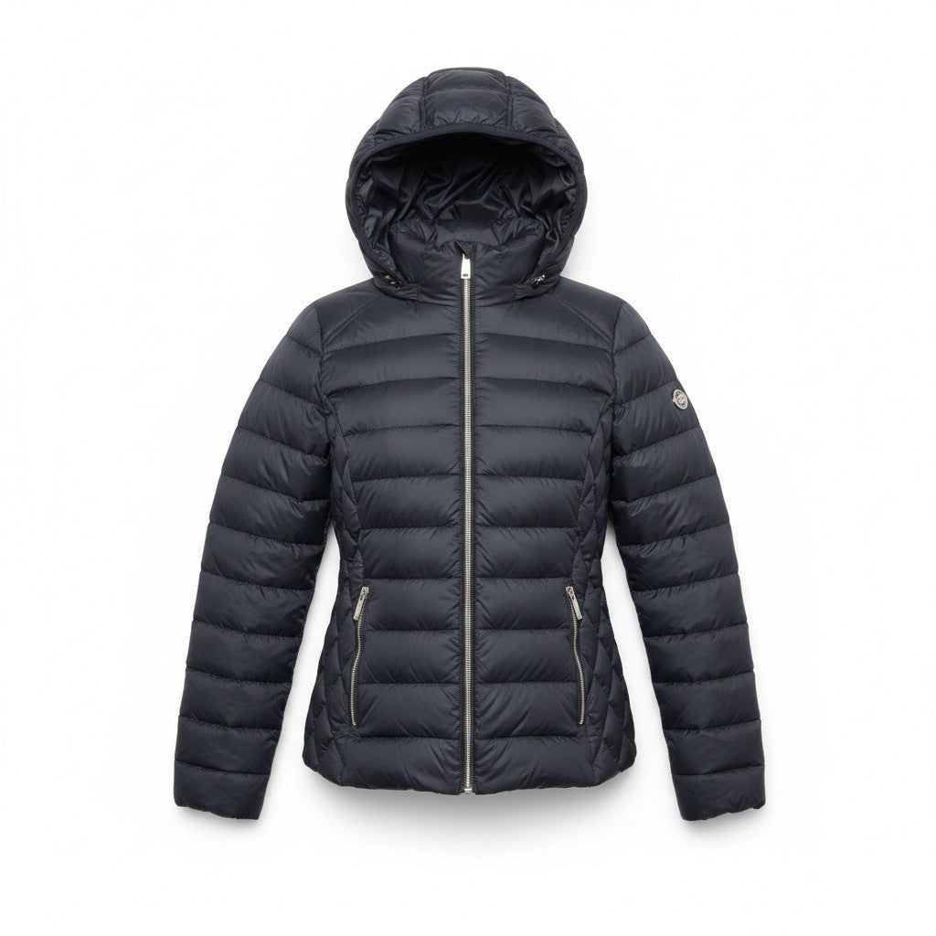 Michael Kors Womens Black Hooded Packable Down Jacket Lightweight Design Sz M