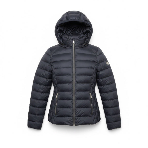 Michael Kors Womens Black Hooded Packable Down Jacket Lightweight Design Sz M