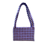Women’s Woven Plastic Purple & Red Candy Wrapper Strawberry Shoulder Bag