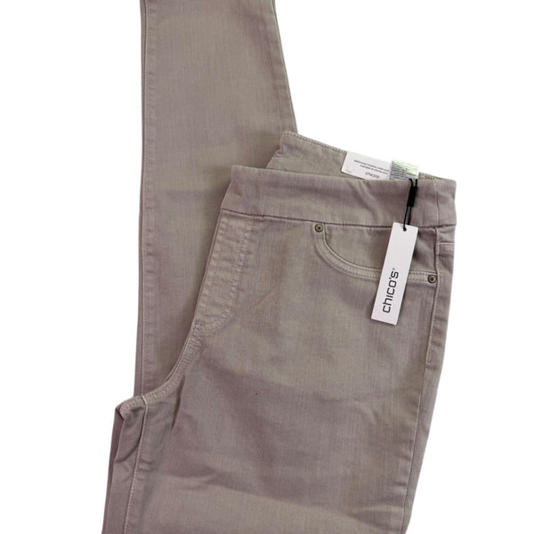 Chicos Womens Beige Stretch Comfortable Slim Fit Pull-On Jeggings Size 15R