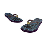 Tory Burch Women's Purple Leaves Print Sandals Sz S