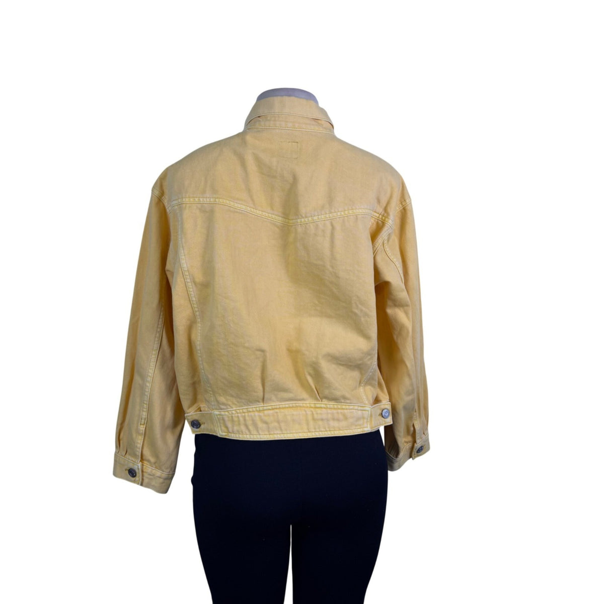 Gap Womens Yellow Denim Jacket Full Button FrontCotton Casual Sz XXL