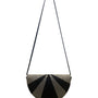 Impo Women’s Black & Silver Beaded Striped Half-Moon Crossbody Bag