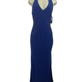 Laundry By Shelli Segal Womens Blue Polyester Spandex Halter Maxi Dress Size 4