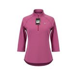 Nike Womens Pink Dri-Fit 3/4 Sleeve Zip Pullover Workout Shirt Sz  XL
