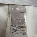 Chicos Womens Beige Houndstooth Straight-Leg Pants Size 15R