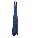 Ermenegildo Zegna Mens Blue 100% Silk Patterned Tie With Logo Diamond Design