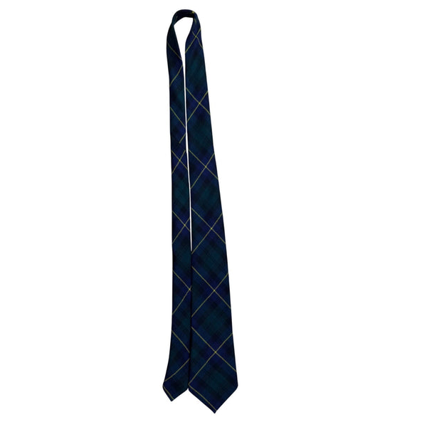 Kinloch Anderson Mens Blue & Yellow Wool Tartan Pattern Tie