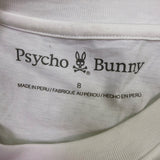 Psycho Bunny Mens White Graphic Tee Crewneck Logo Front & Back T-Shirt Sz 8