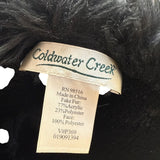 Coldwater Creek Womens Black Faux Fur Winter Bucket Hat