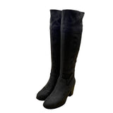 Diba Women’s Gray Suede Block Heel Pull-On Celia Knee-High Boots Size 7M