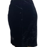 Collezioni Womens Black Velvet Pencil Skirt Size 8 Italian Design