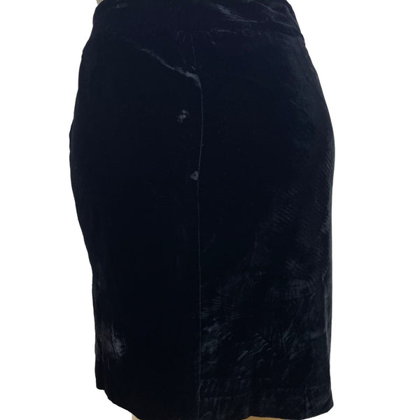 Collezioni Womens Black Velvet Pencil Skirt Size 8 Italian Design