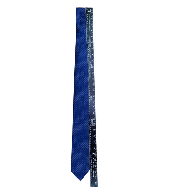 Calvin Klein Mens Blue Silk Tie Geometric Pattern Business Formal Accessory