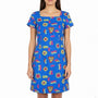 Jessica Howard Womens Blue Rayon Short Sleeve Geometric Print Dress Sz 12P - New