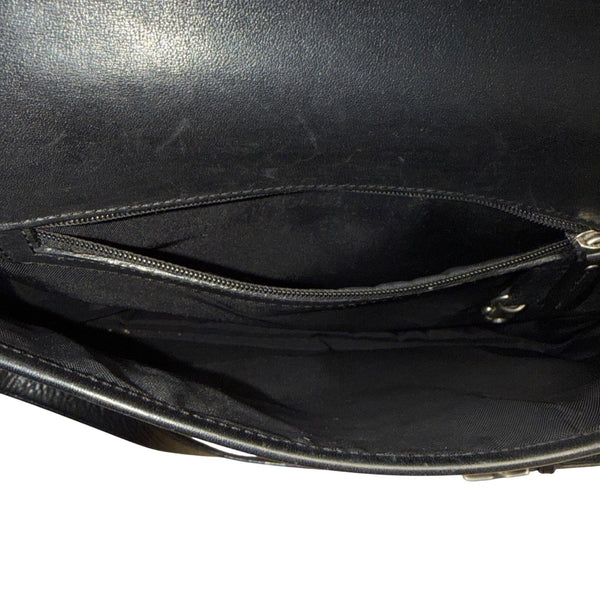 Coach Men’s Black Leather Adjustable Strap Turn Lock Barclay Briefcase Bag