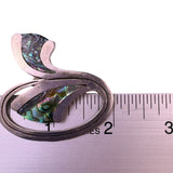 Vintage Taxco Sterling Silver Abalone Brooch Womens Jewelry Handcrafted Mexico 