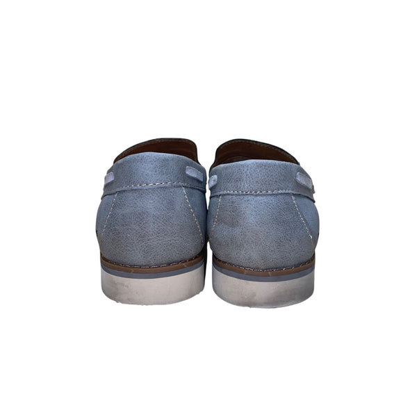 Brogues Women’s Light Blue Faux Leather Casual Slip-On Tassel Loafers Size 9.5M