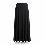 Black Womens Maxi Skirt  Lightweight Stretchy Flared Stylish Design Sz US12