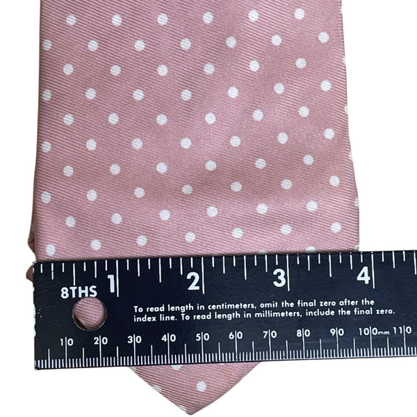 Vintage Brooks Brothers Pink & White Polka Dot Silk Necktie