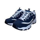 Skechers Women’s Navy & White Leather Rhinestone D’Lites Sneakers Size 7