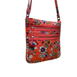 Vera Bradley Women’s Coral Floral Quilted Pattern Adjustable Crossbody Bag