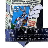 Looney Tunes Mens Black Polyester Bugs Bunny Stamp Collectible Necktie 1997 USA