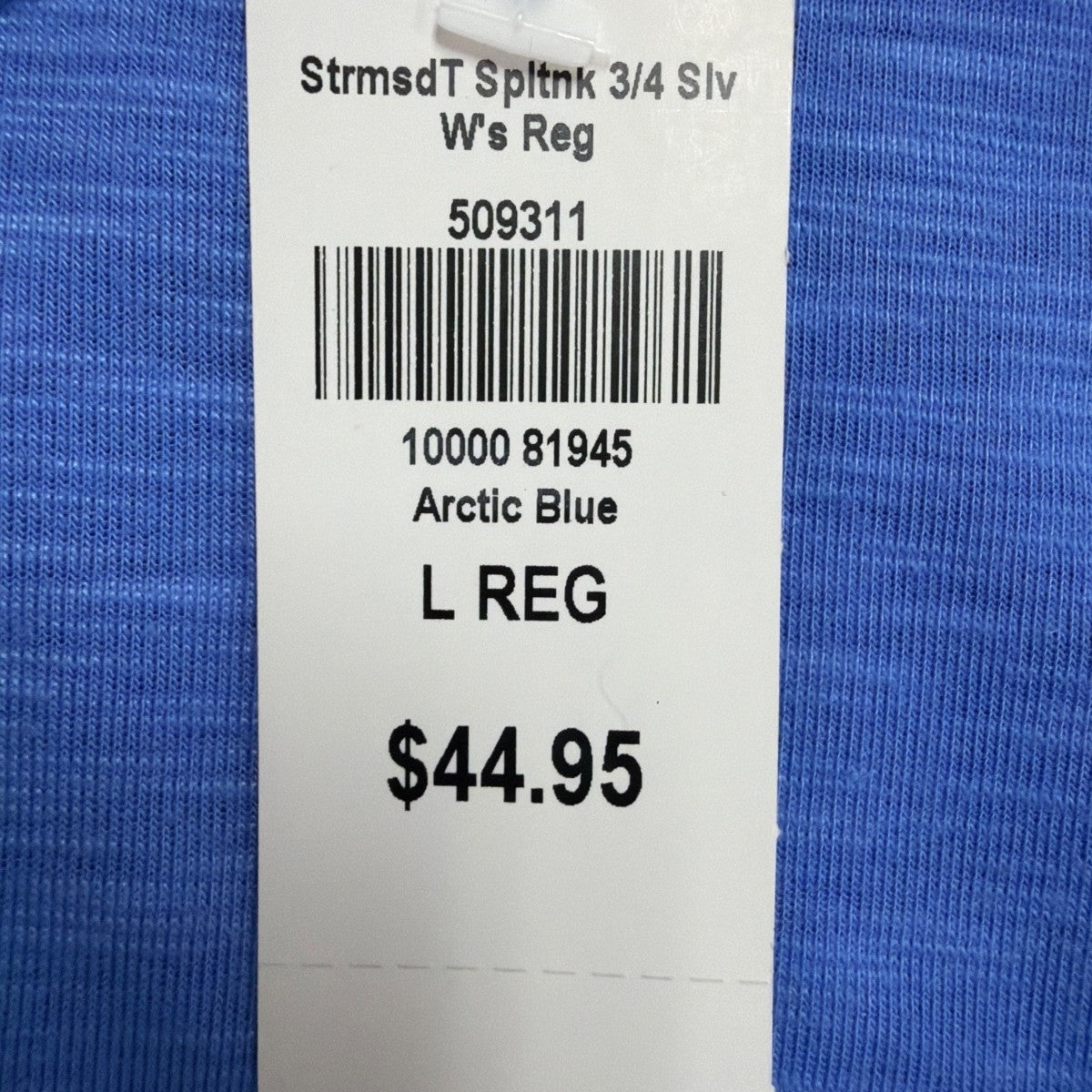 L.L.Bean Womens Blue 3/4 Sleeve Split Neck Top Size L Regular