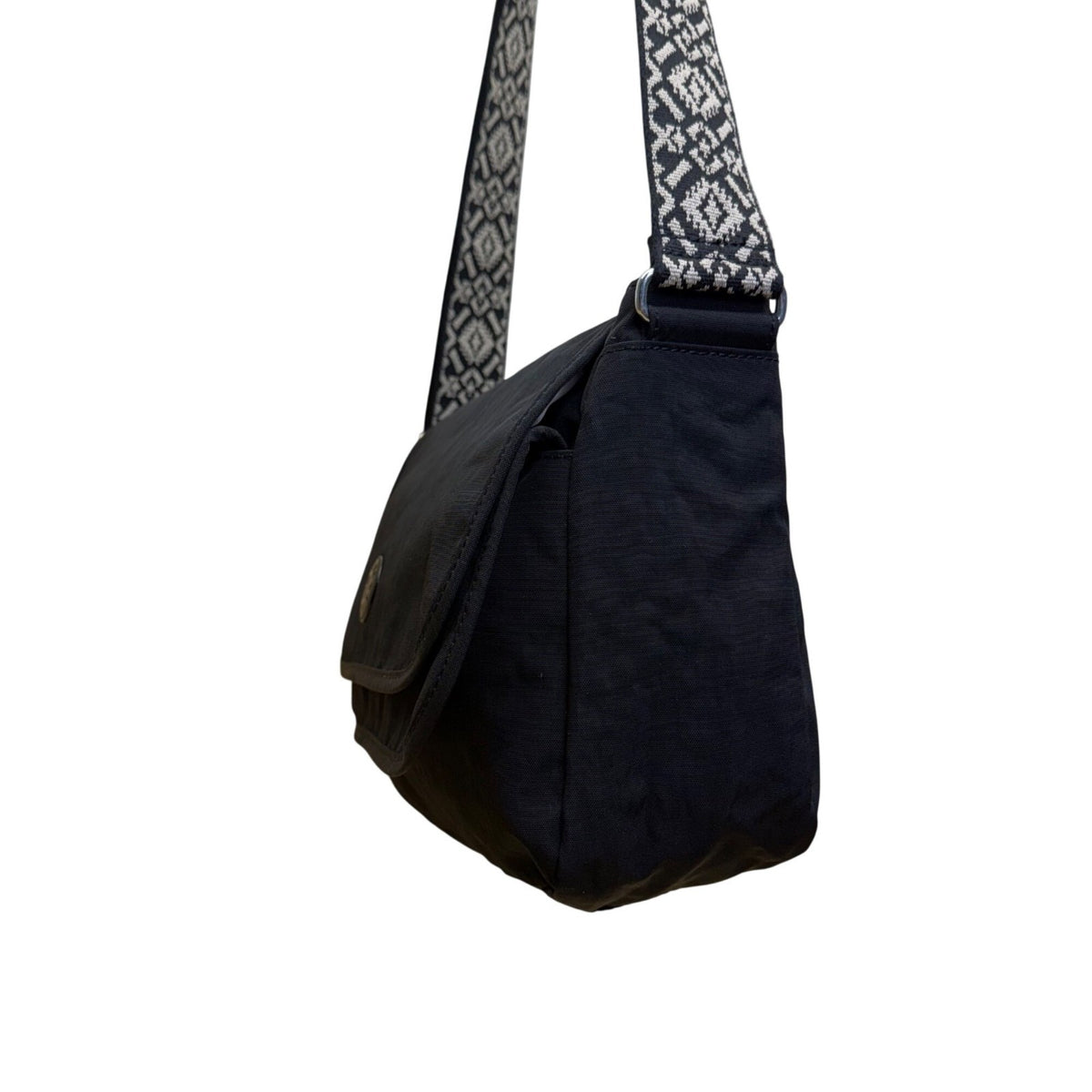 Kipling Womens Black Nylon Adjustable Strap With Patterned Strap Crossbody Bag