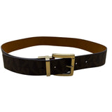 Michael Kors Womens Reversible Tan/Brown Synthetic Leather Logo Belt Small Gold