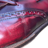 Salvatore Ferragamo Men’s Burgundy Leather Tassel Brogue Accent Loafers Size 13
