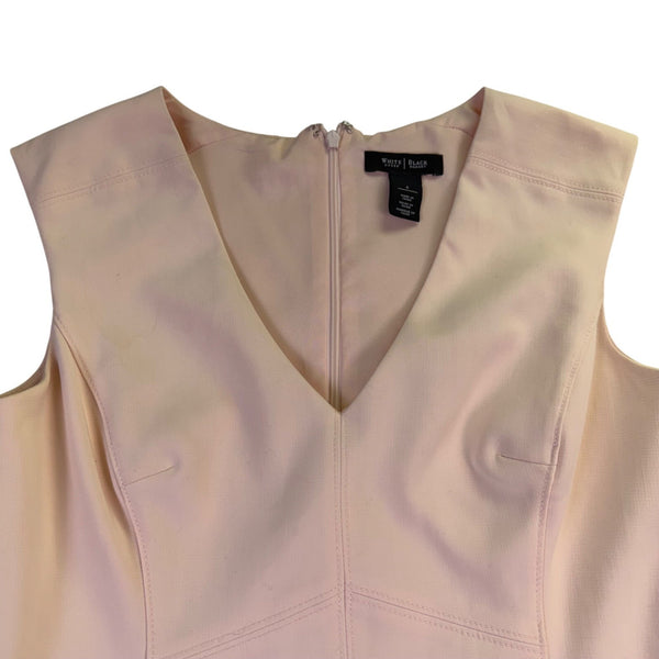 White House Black Market Womens Beige Polyester Blend Sleeveless Sheath Dress Si
