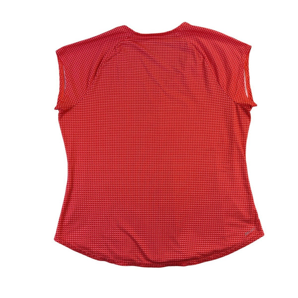 Nike Womens Red Dri-FIT Short Sleeve V-Neck Activewear Top Size  XL
