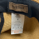 Furtalk Wide Brim Straw Sun Hat With Black Ribbon Band Sz L