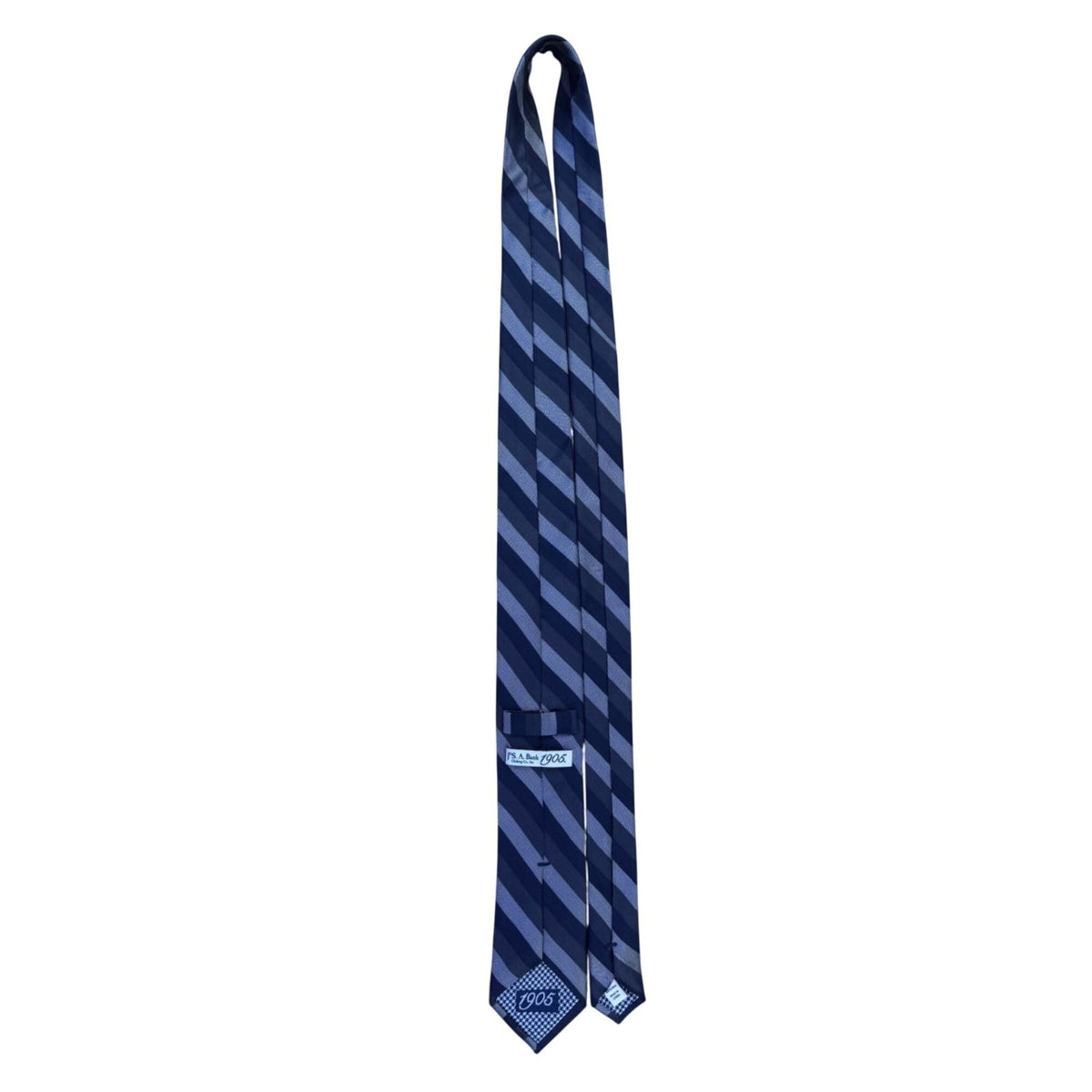 Jos A Bank Mens Blue Silk Striped Tie Classic Chevron Pattern Formal Necktie 5
