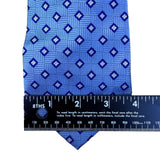 Royal Classic Mens Blue Silk Necktie Geometric Pattern Tailored For Tom James