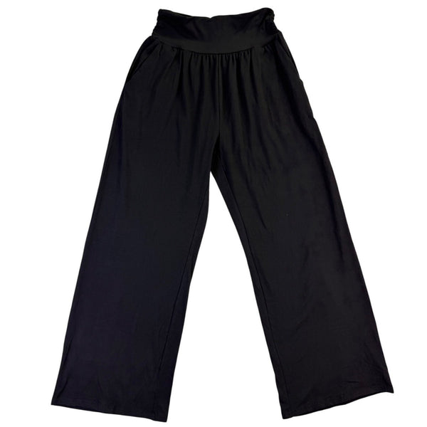 Tarse Womens Black Wide-Leg High-Waist Lounge Pants Size L