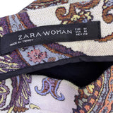 Zara Woman Multi-Color Cotton Blend Paisley Pattern A-Line Skirt Medium Size M